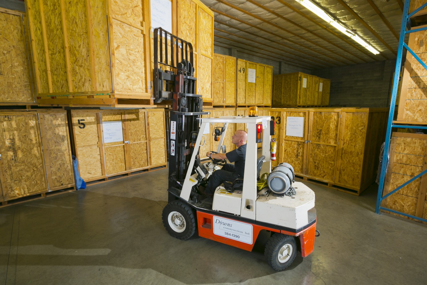 This is our secure heated storage vault Downs Construction